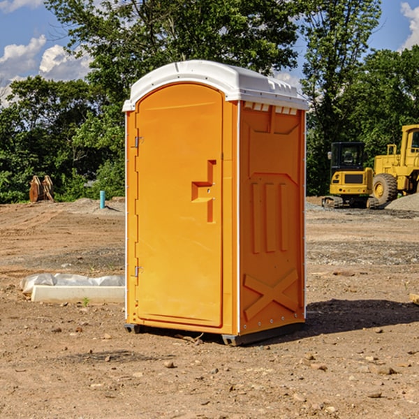 how often are the porta potties cleaned and serviced during a rental period in Red House